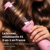 Brosse à air chaud 2-en-1 combinant sèche-cheveux et brosse ronde pour un coiffage professionnel.