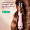 Brosse ovale en titane assurant une répartition homogène de la chaleur pour un coiffage en douceur.