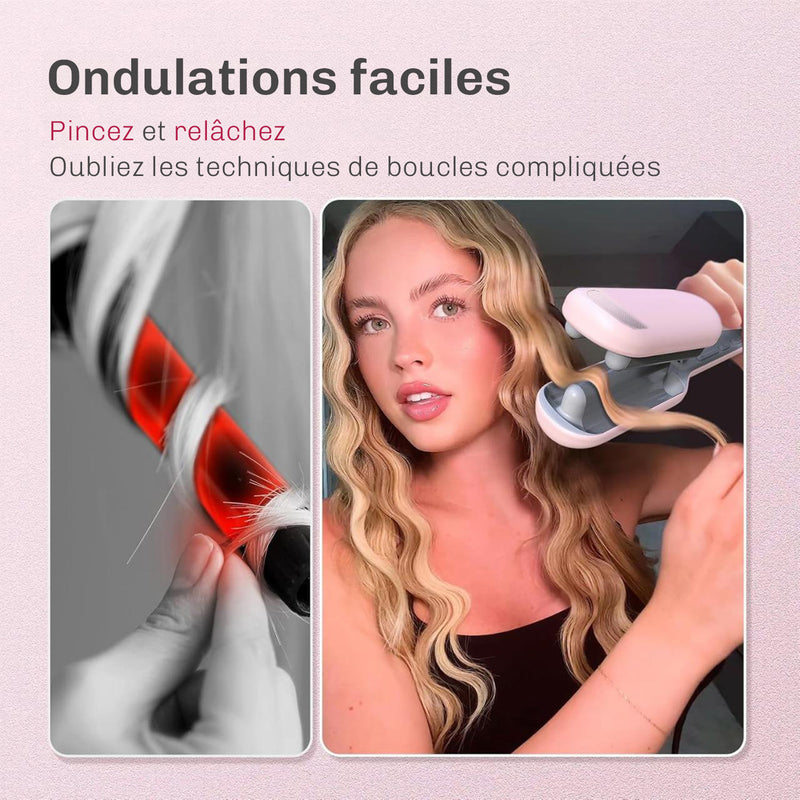 Fer beach waves NovaCurl Diamond ondulations cheveux