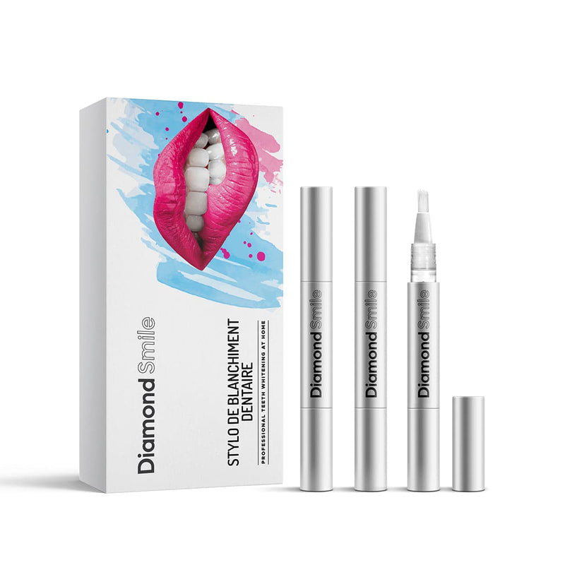 Diamond Smile Boîte de crayons de blanchiment dentaire avec trois crayons de blanchiment