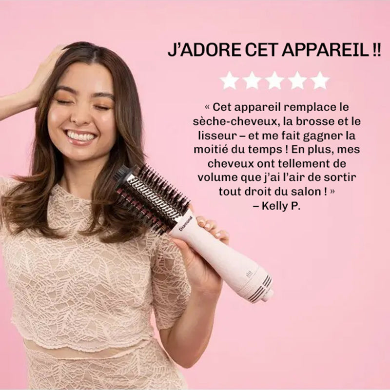 Brosse cheveux volume salon VolumeBrush Diamond coiffage maison