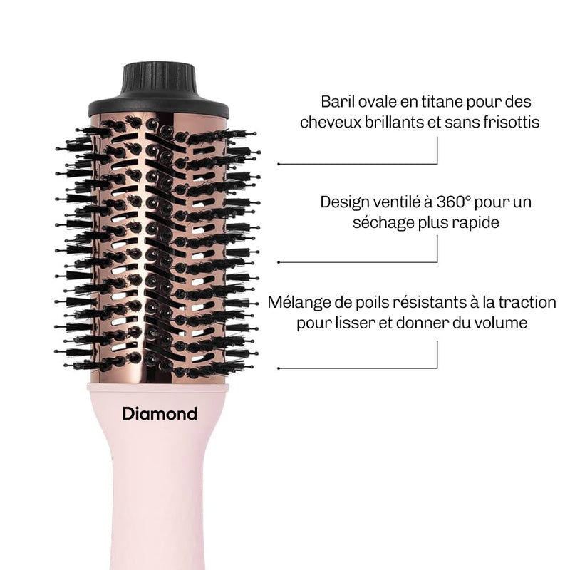 Brosse coiffage volume VolumeBrush Diamond cheveux lisses