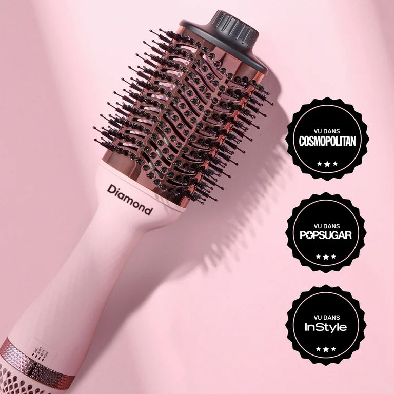 Brosse coiffante air chaud VolumeBrush Diamond cheveux brillants