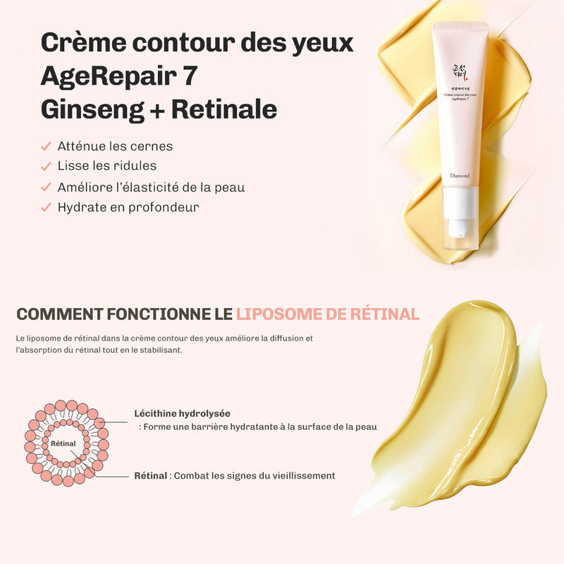 Creme contour yeux peau sensible AgeRepair 7 Diamond soin doux