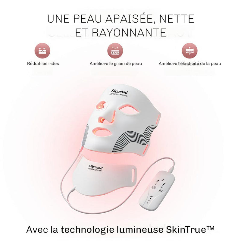 Masque LED LumiWhite stimulant la production de collagene et l elasticite