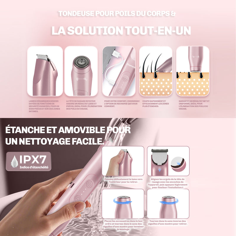 Mini tondeuse rechargeable USB Diamond compacte