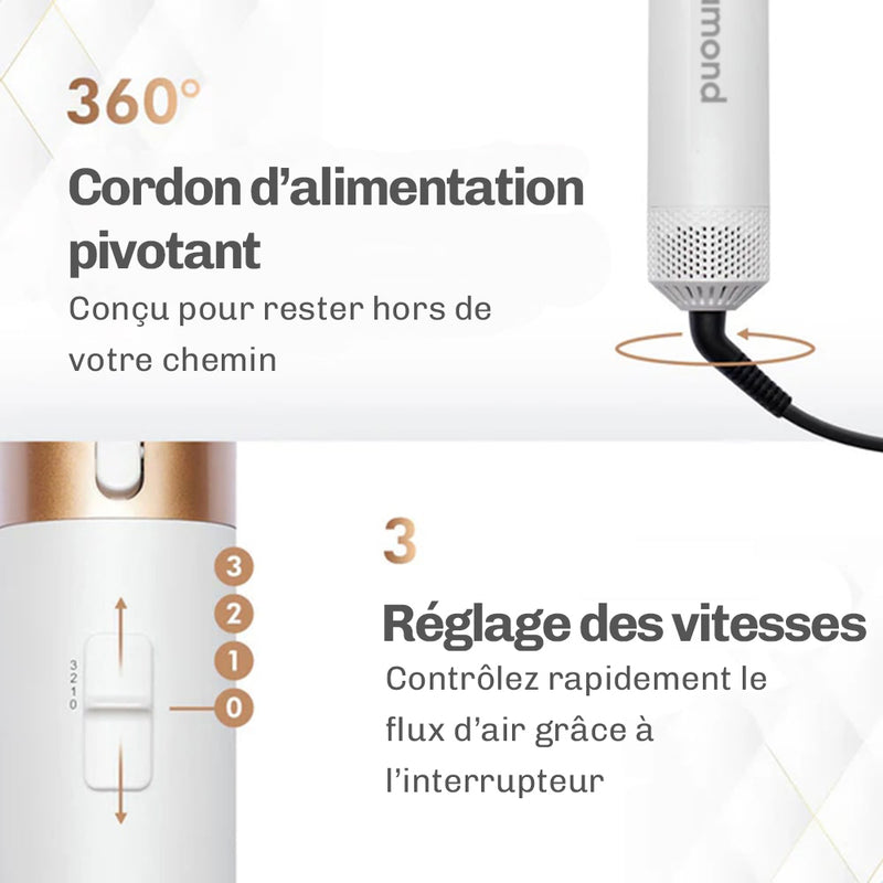 Multistyler AirFlow cheveux CloudAir Diamond coiffage maison