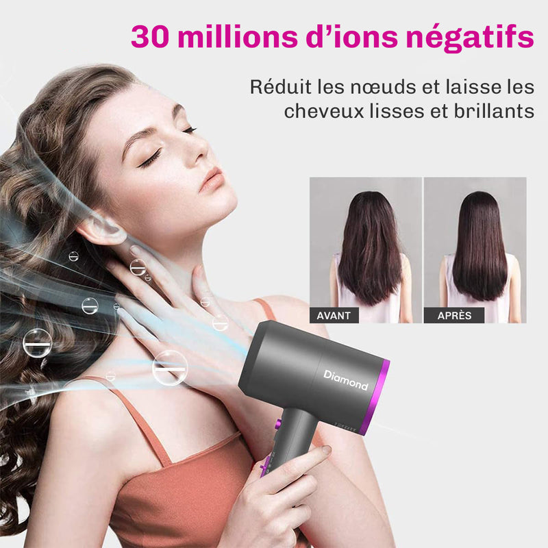 Seche cheveux anti frisottis AirFusion Diamond cheveux lisses
