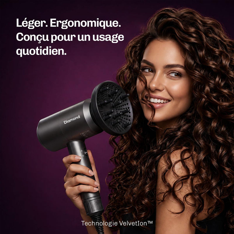 Sèche-cheveux ionique AirFusion avec technologie ionique pour des cheveux plus lisses, brillants et volumineux.