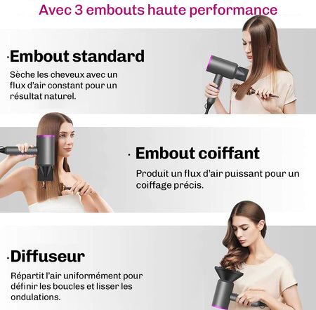 Seche cheveux AirFusion Diamond sechage rapide cheveux