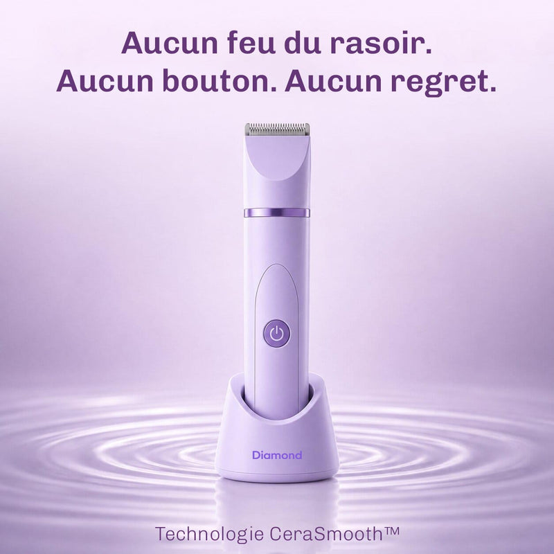 Tondeuse étanche adaptée à une utilisation sur peau sèche ou sous la douche.