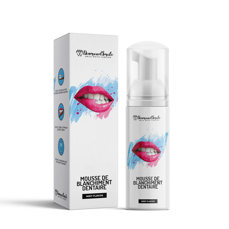 Diamond Smile Mousse de blanchiment des dents sur fond blanc