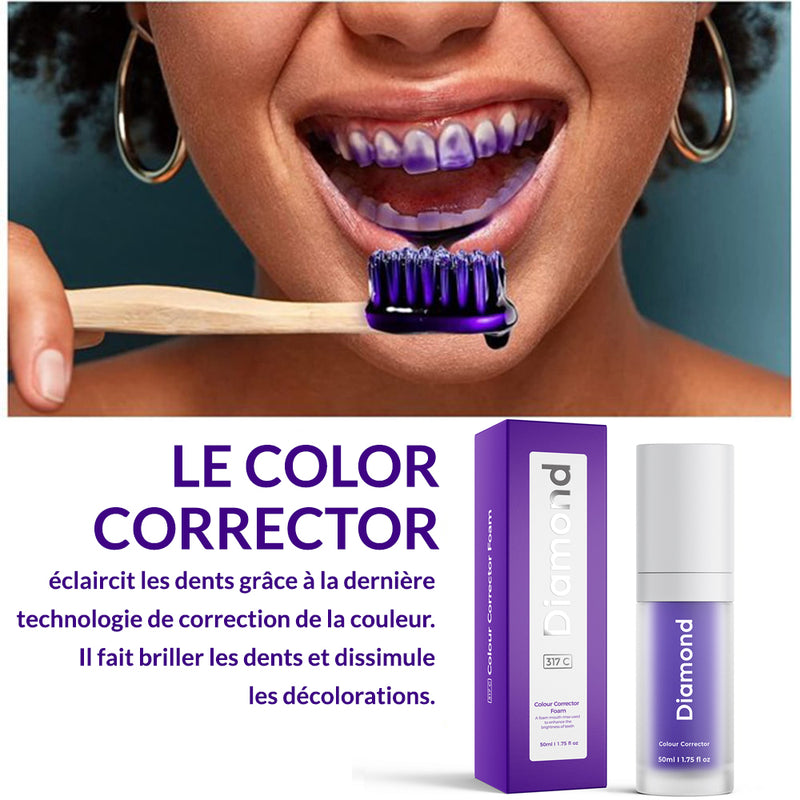 Blanchiment des dents violettes Sérum de correction de la couleur Diamond Smile - Utilisation et explication à domicile